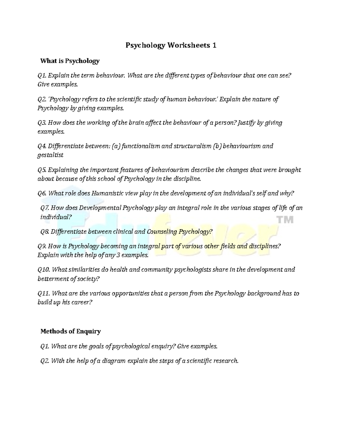 psychology homework pdf