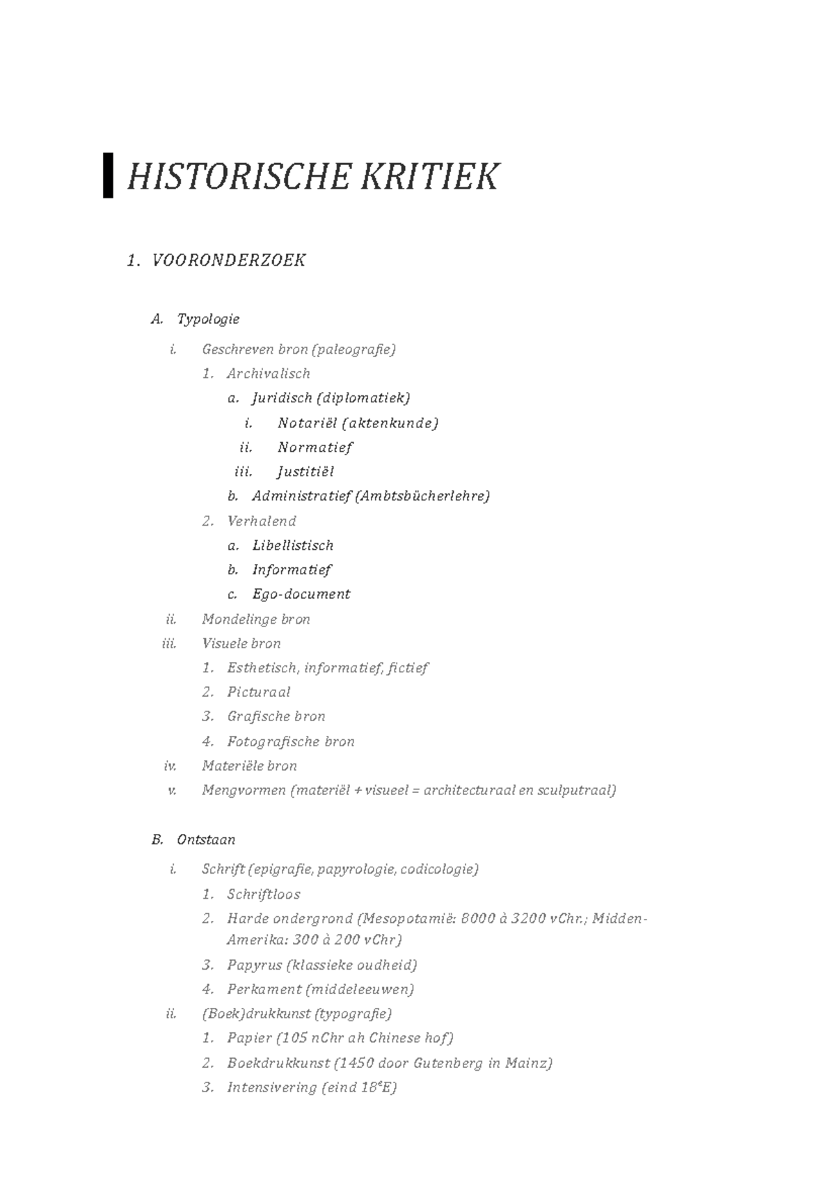 Historische Kritiek Samenvatting Studocu