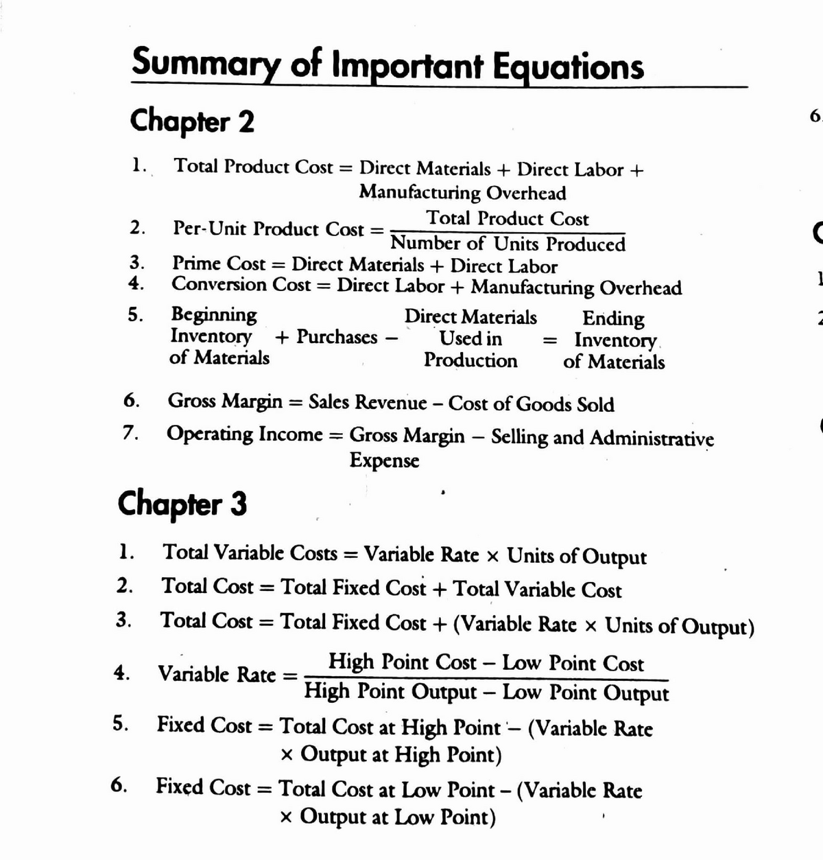 Cost Accounting Formulas Studocu