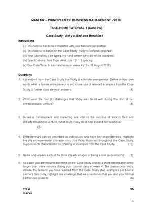 Tutorial exercise with memo - MANAGEMENT CASE STUDY (20 marks) Read the ...