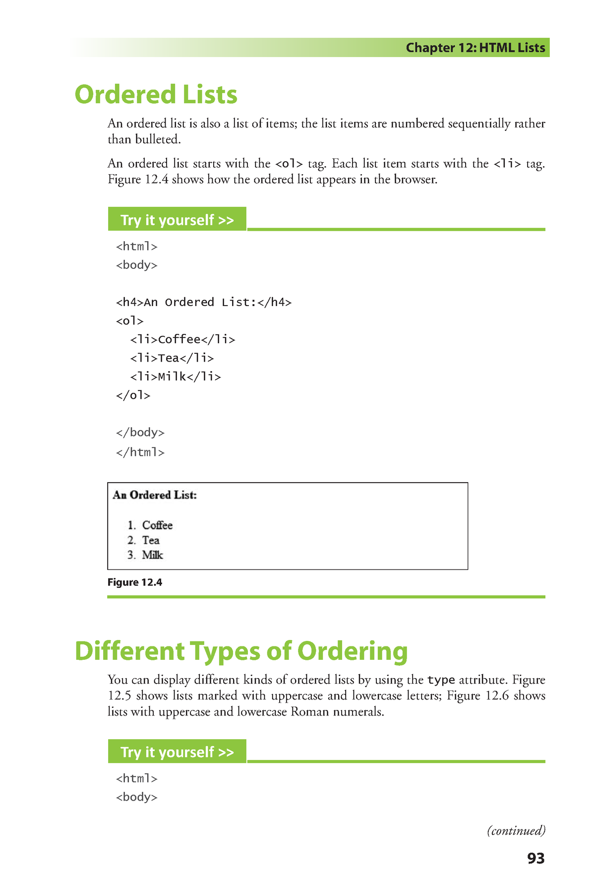 Learn HTML And CSS With W3schools - Chapter 12: HTML Lists Ordered ...