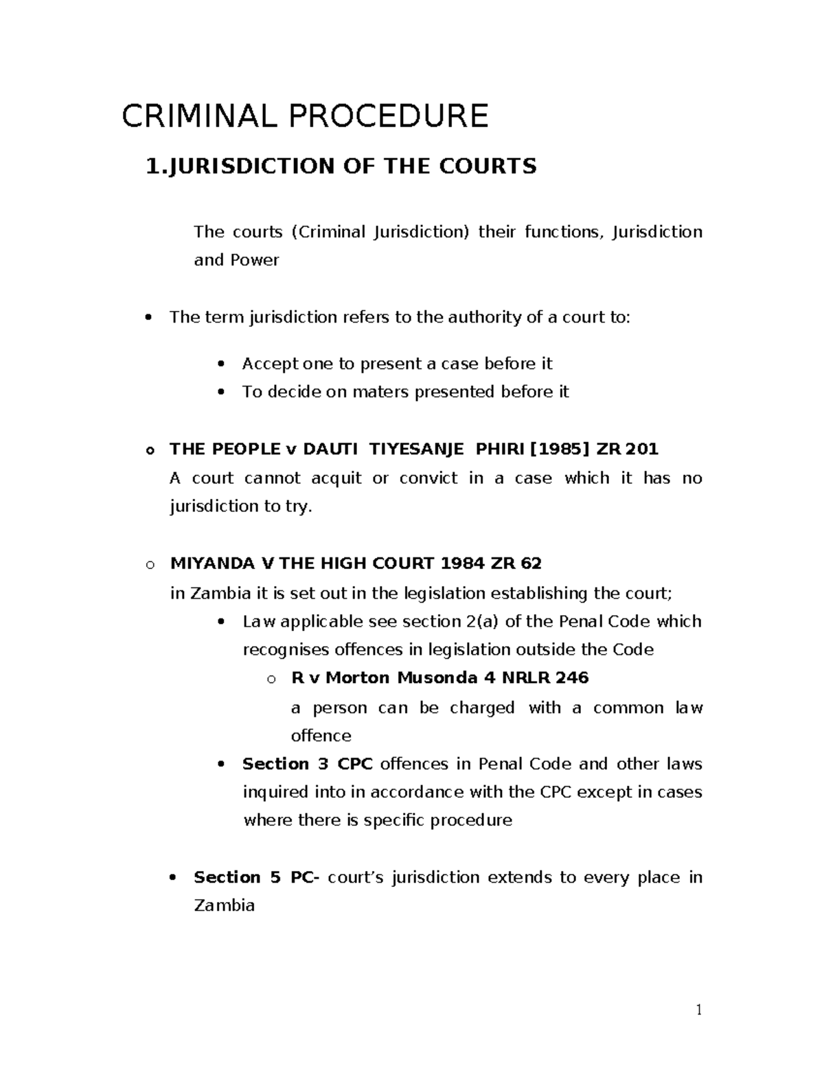 Criminalprocedure 2018 - CRIMINAL PROCEDURE 1 OF THE COURTS The courts ...