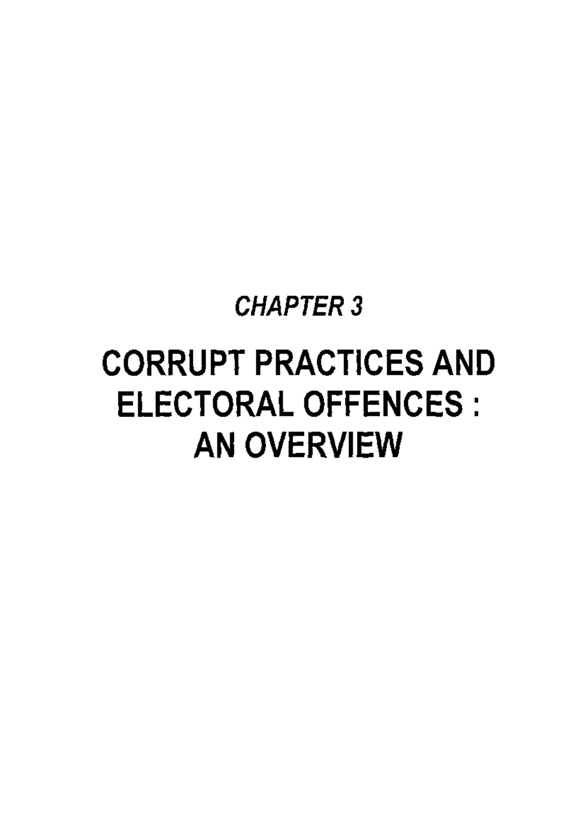 Corrupt practices and offences CHAPTER CORRUPT PRACTICES AND