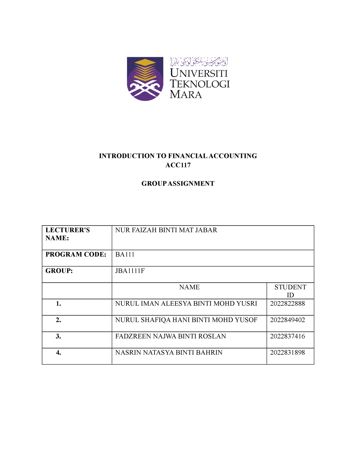 group assignment acc 117