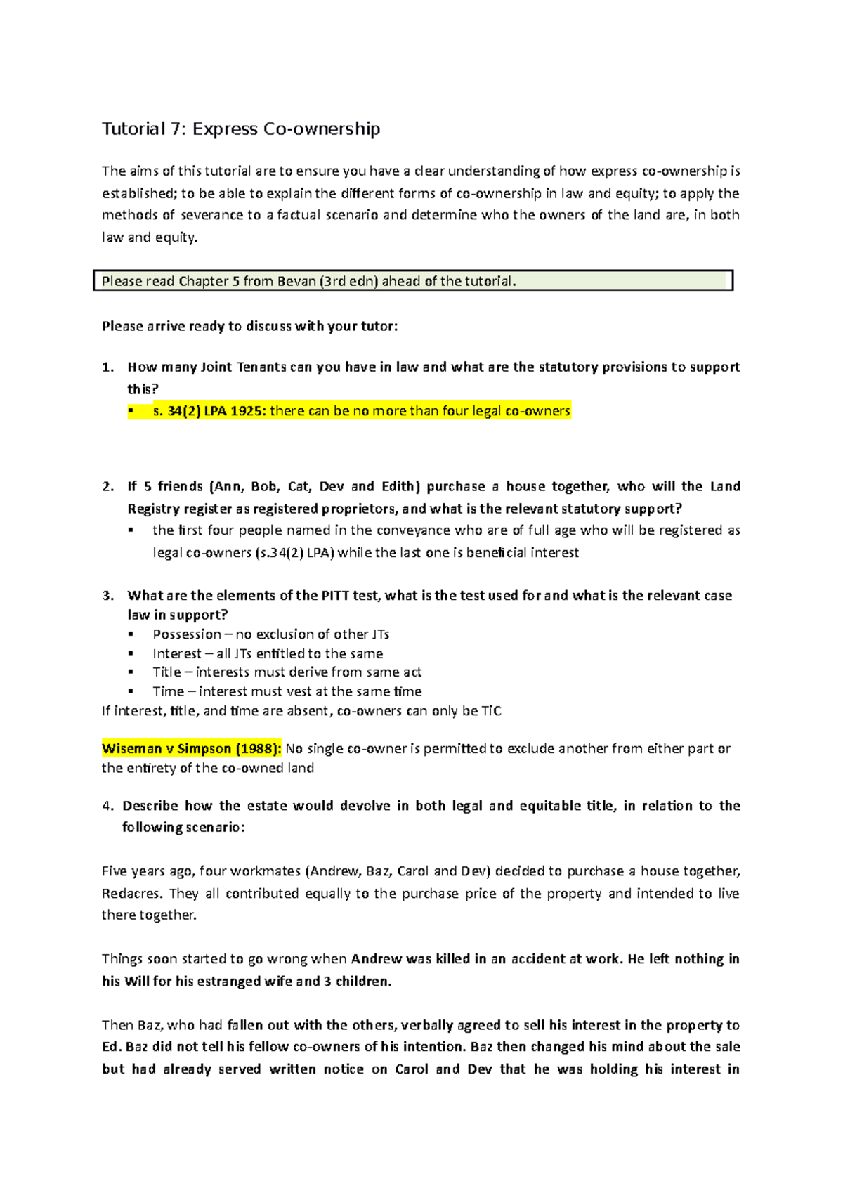 Express Coownership Tutorial Tutorial 7 Express Coownership The