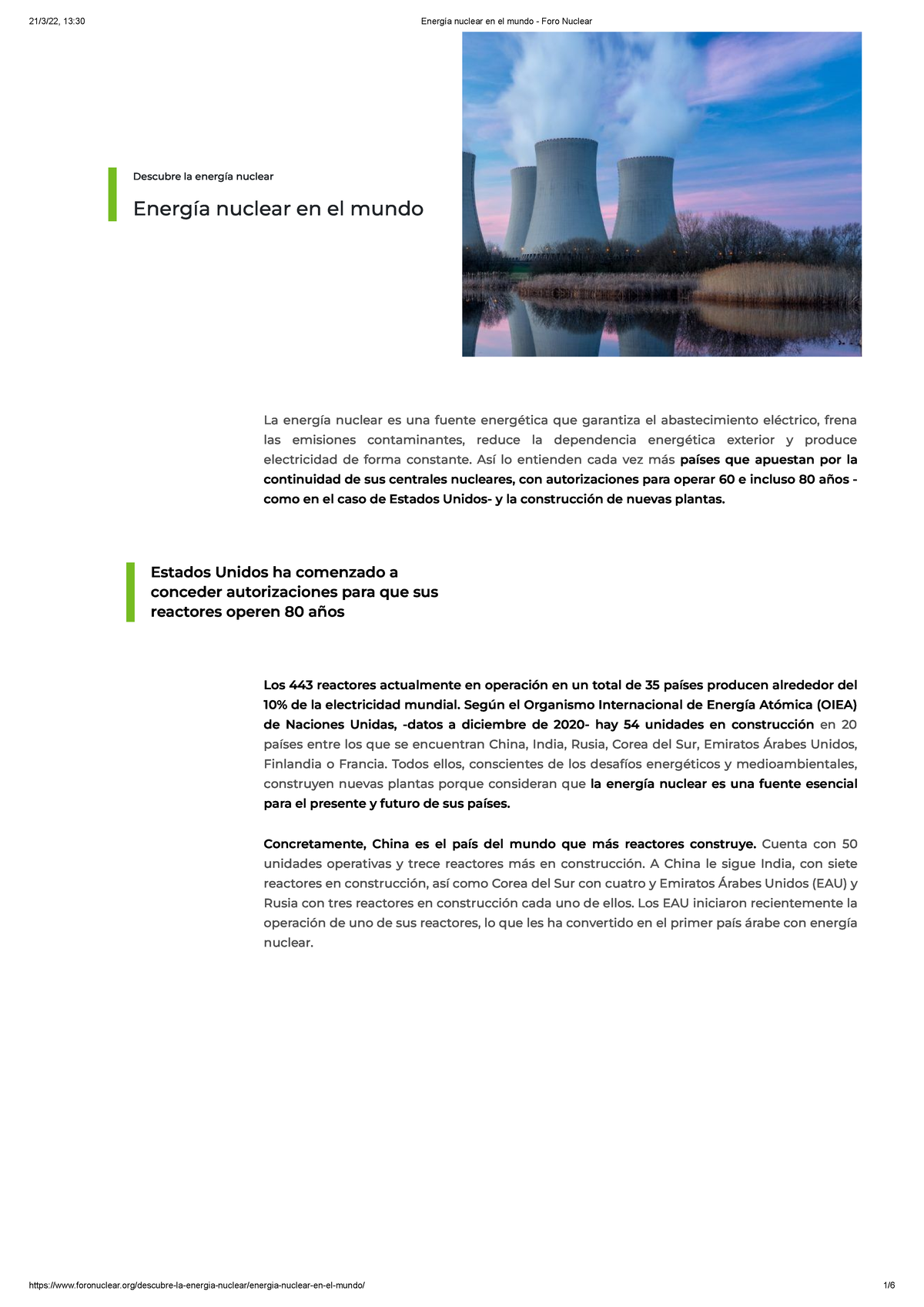 Energía nuclear en el mundo - Foro Nuclear - Descubre la energía ...