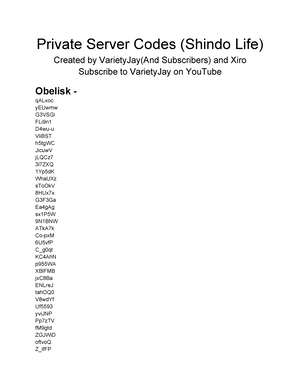 Nimbus Private Server Codes For Shindo Life