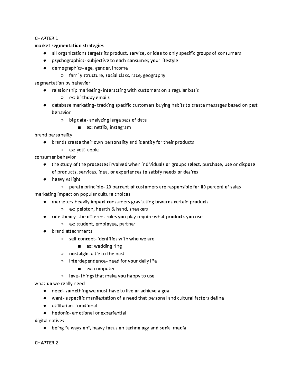 Consumer Behavior 4220 Exam 1 - CHAPTER 1 market segmentation ...