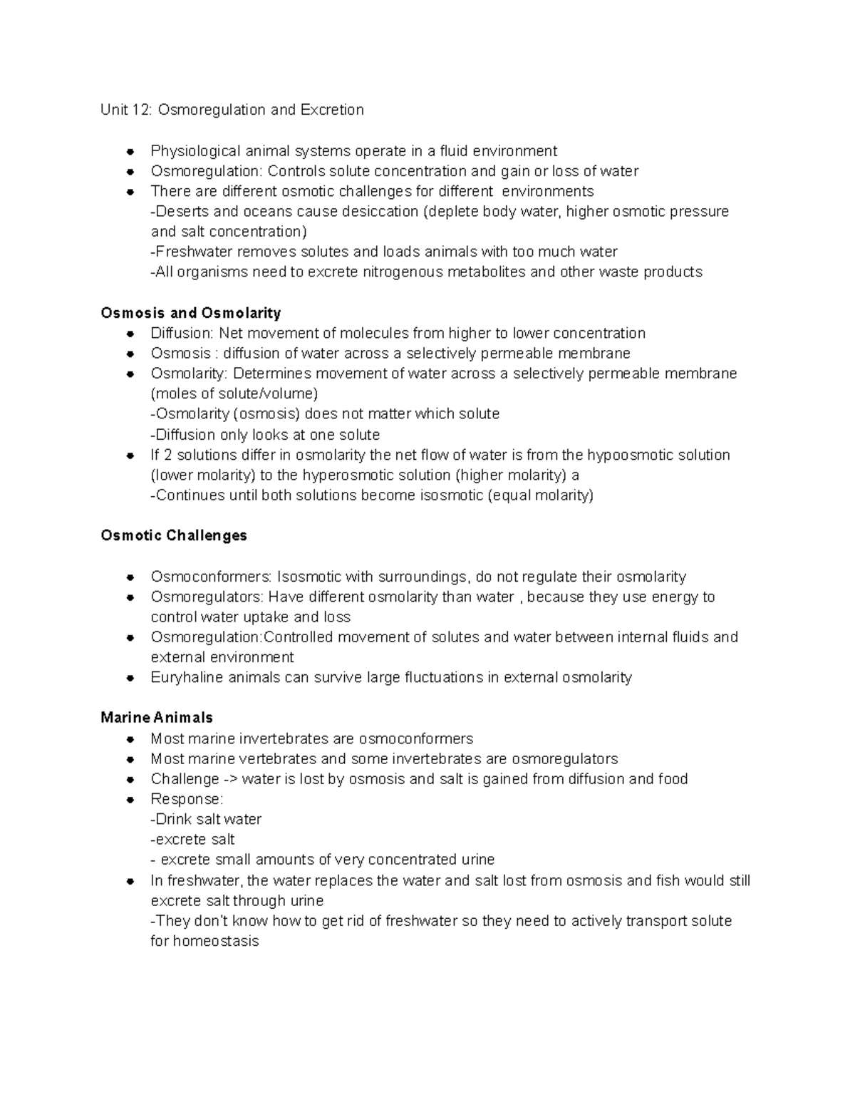 Bio Unit 12 - Rewritten Notes Using Book And Lectures - Unit 12 ...