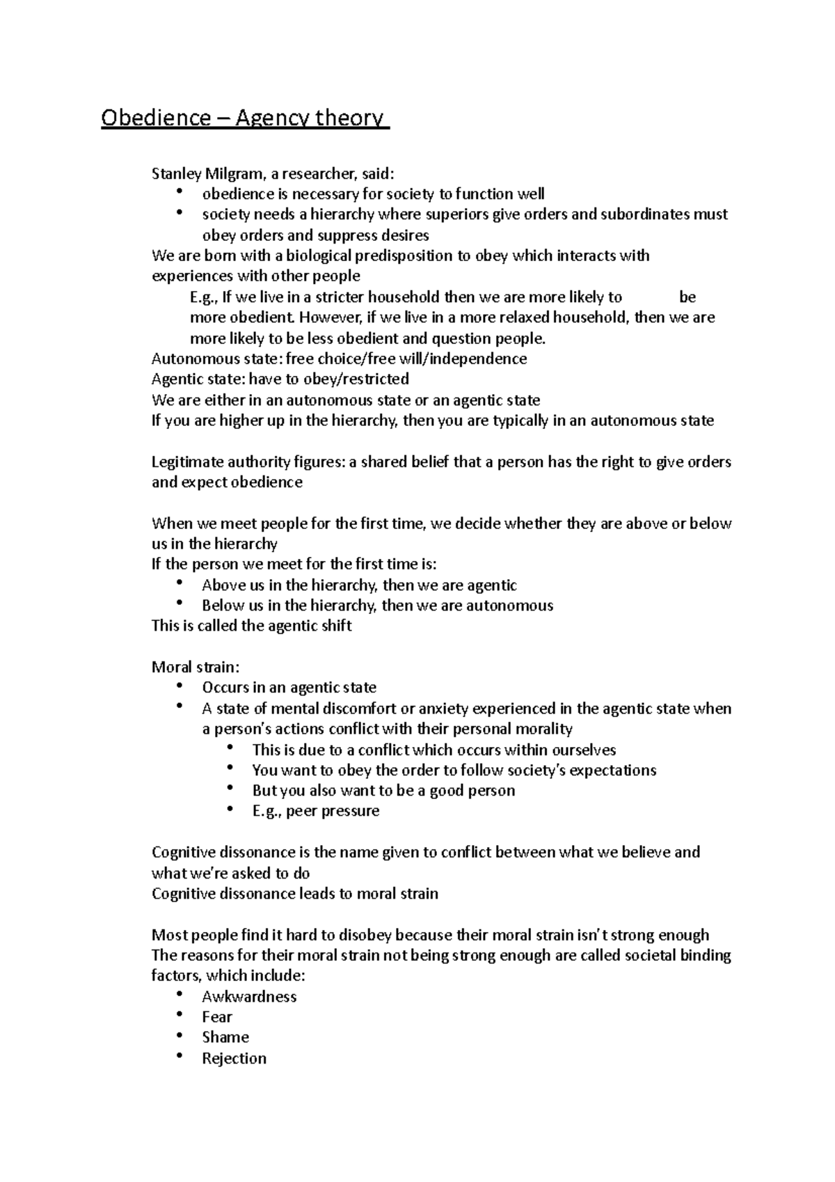 Obedience booklet Edexcel notes on social psych everything including