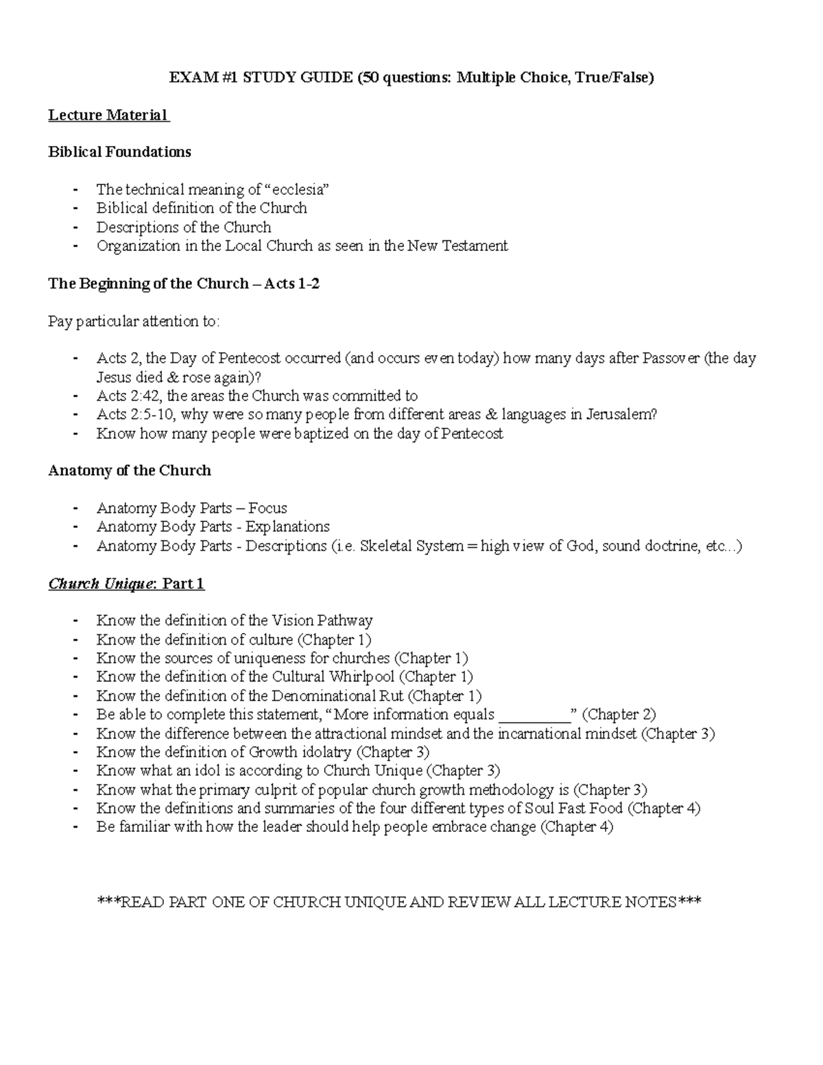 CHMN 201 Exam 1 Study Guide - EXAM #1 STUDY GUIDE (50 questions ...