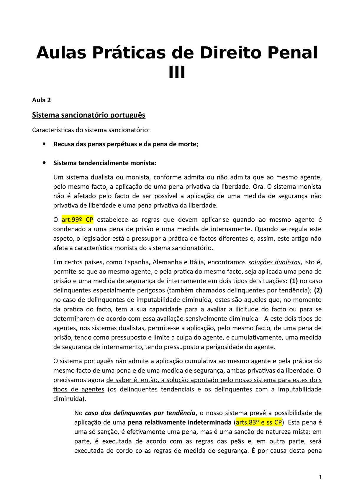 Aulas Pr Ticas De Direito Penal Iii Aulas Pr Ticas De Direito Penal Iii Aula Sistema Studocu