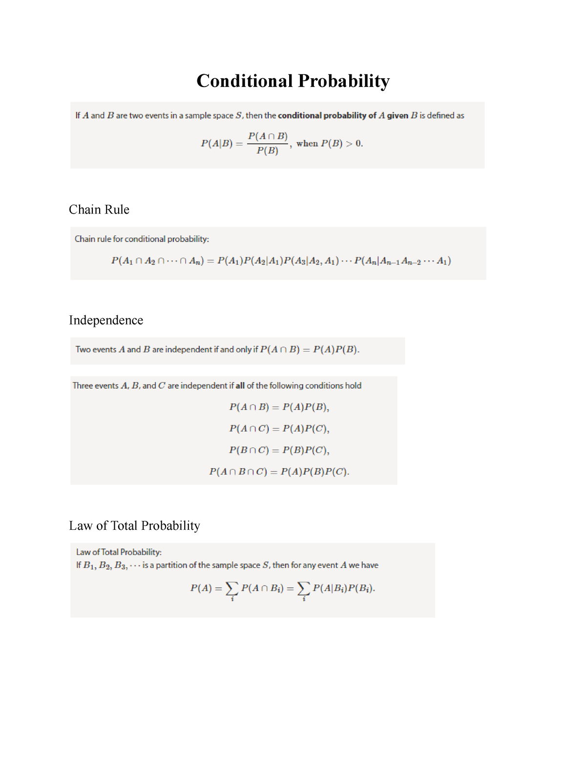 conditional probability assignment quizlet