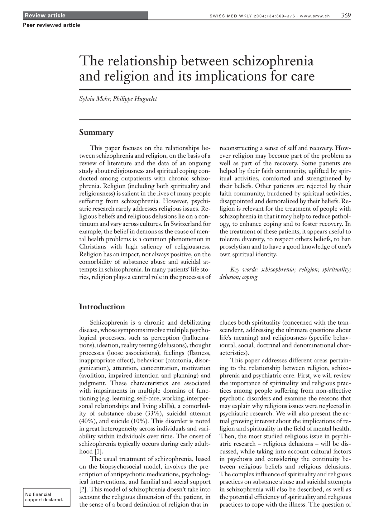 Article - Excited - The Relationship Between Schizophrenia And Religion ...