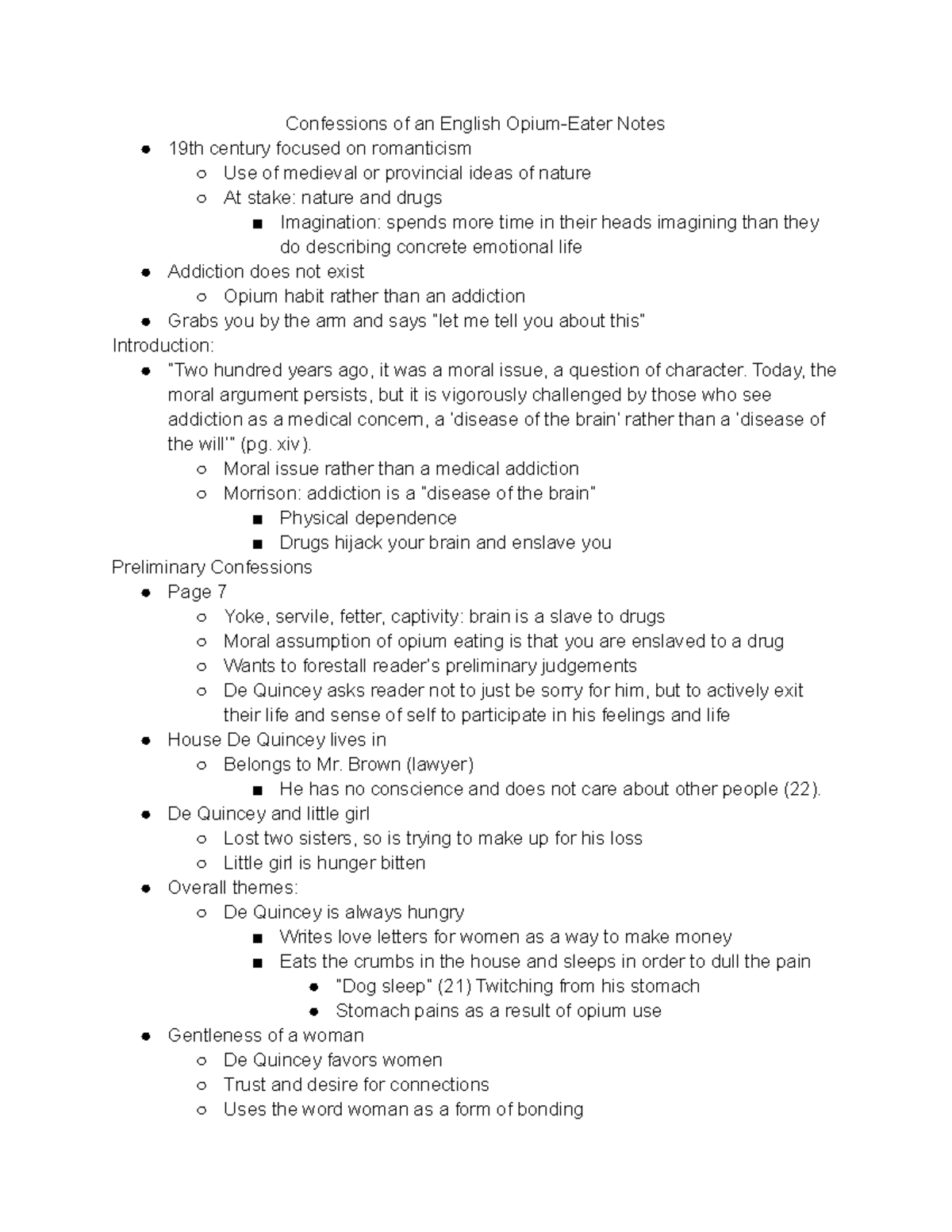 Confessions of an English Opium-Eater Notes - Today, the moral argument ...