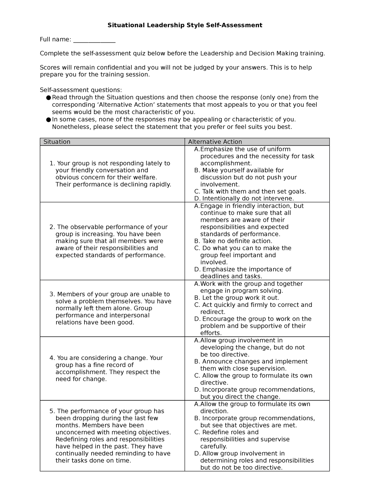 Access Ed Leadership Models And Decision Making Situational Leadership ...