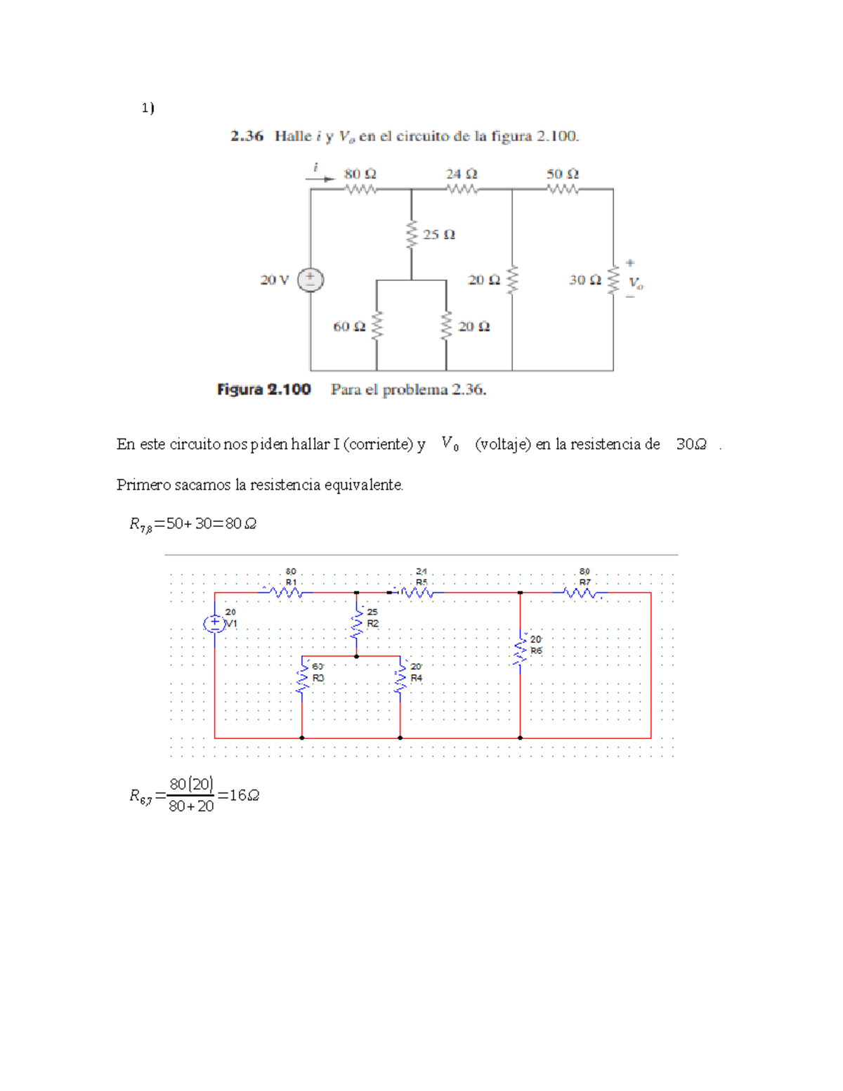 Laboratorio - En Este Circuito Nos Piden Hallar I (corriente) Y V 0 ...