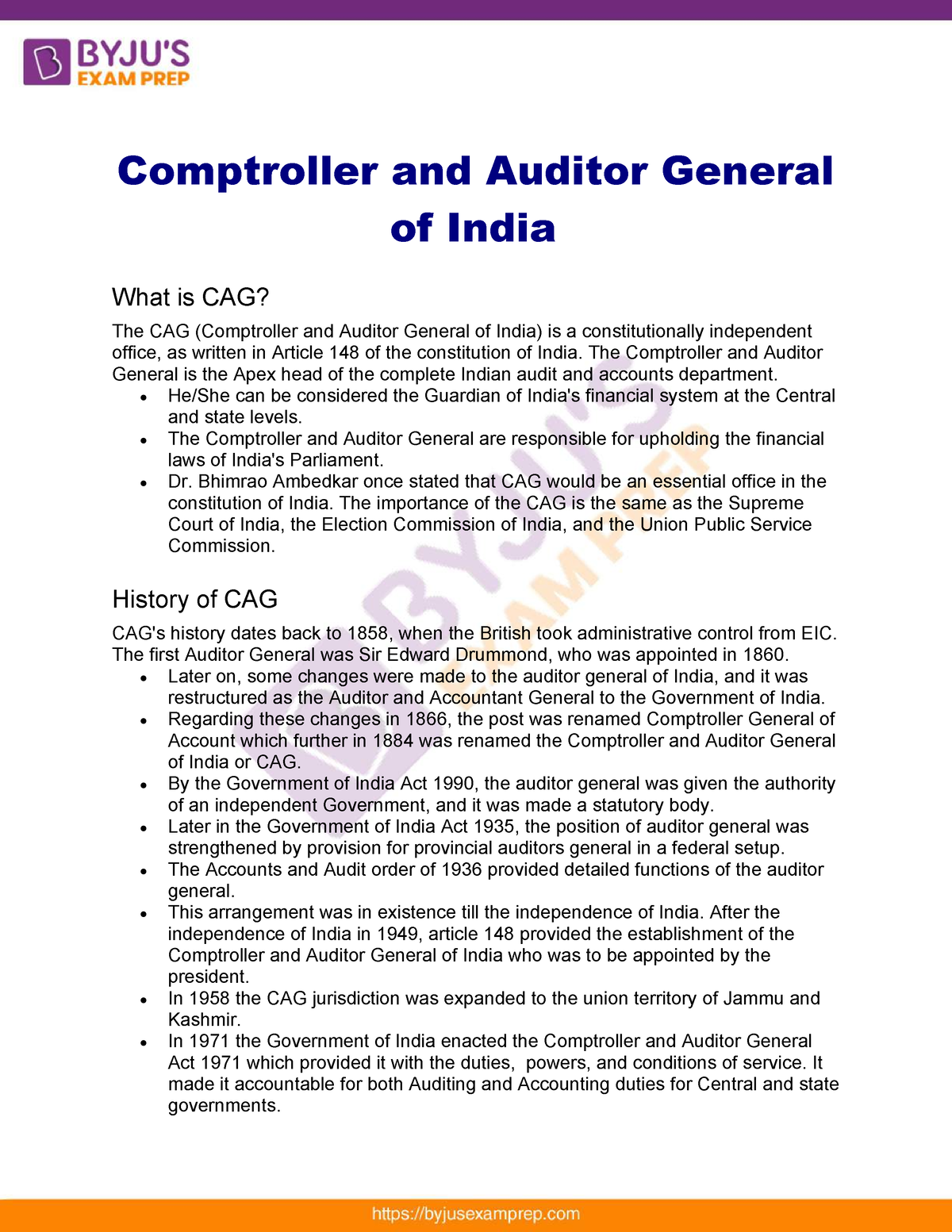 Comptroller And Auditor General Of India Upsc Notes 43 - Comptroller ...