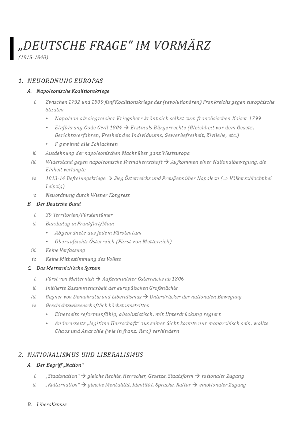 Was Ist Die Deutsche Frage Die deutsche Frage - „DEUTSCHE FRAGE“ IM VORMÄRZ (1815-1848) 1