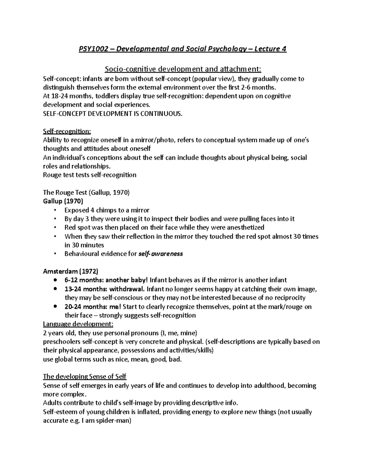 PSY1002 – Developmental and Social Psychology – Lecture 4 - PSY1002 ...