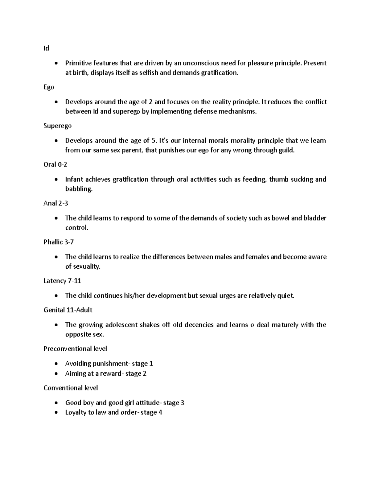 Developmental - Lecture notes 3 - Id - Primitive features that are ...