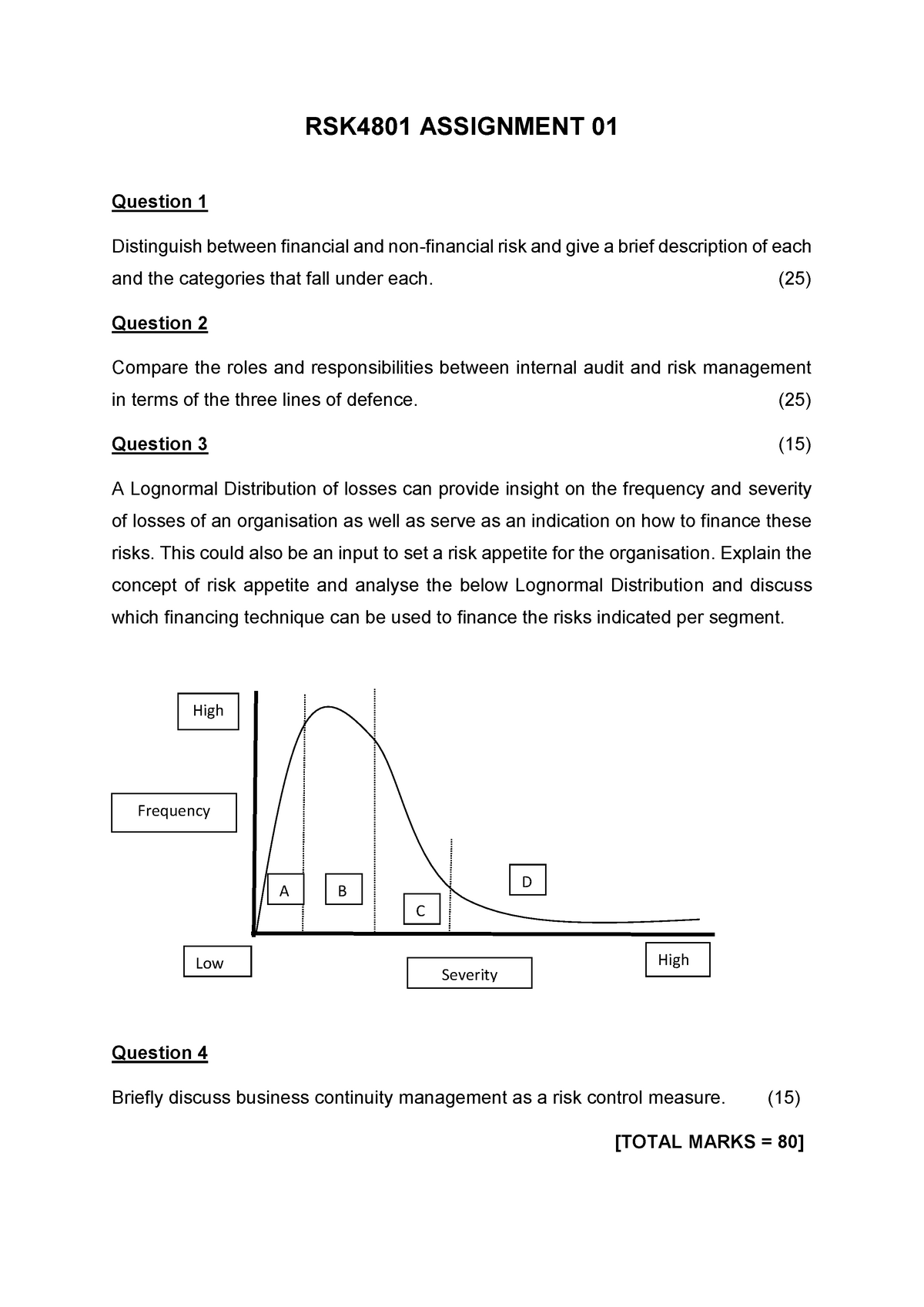 RSK4801+ Assignment+01+for+2018 - RSK4801 ASSIGNMENT 01 Question 1 ...