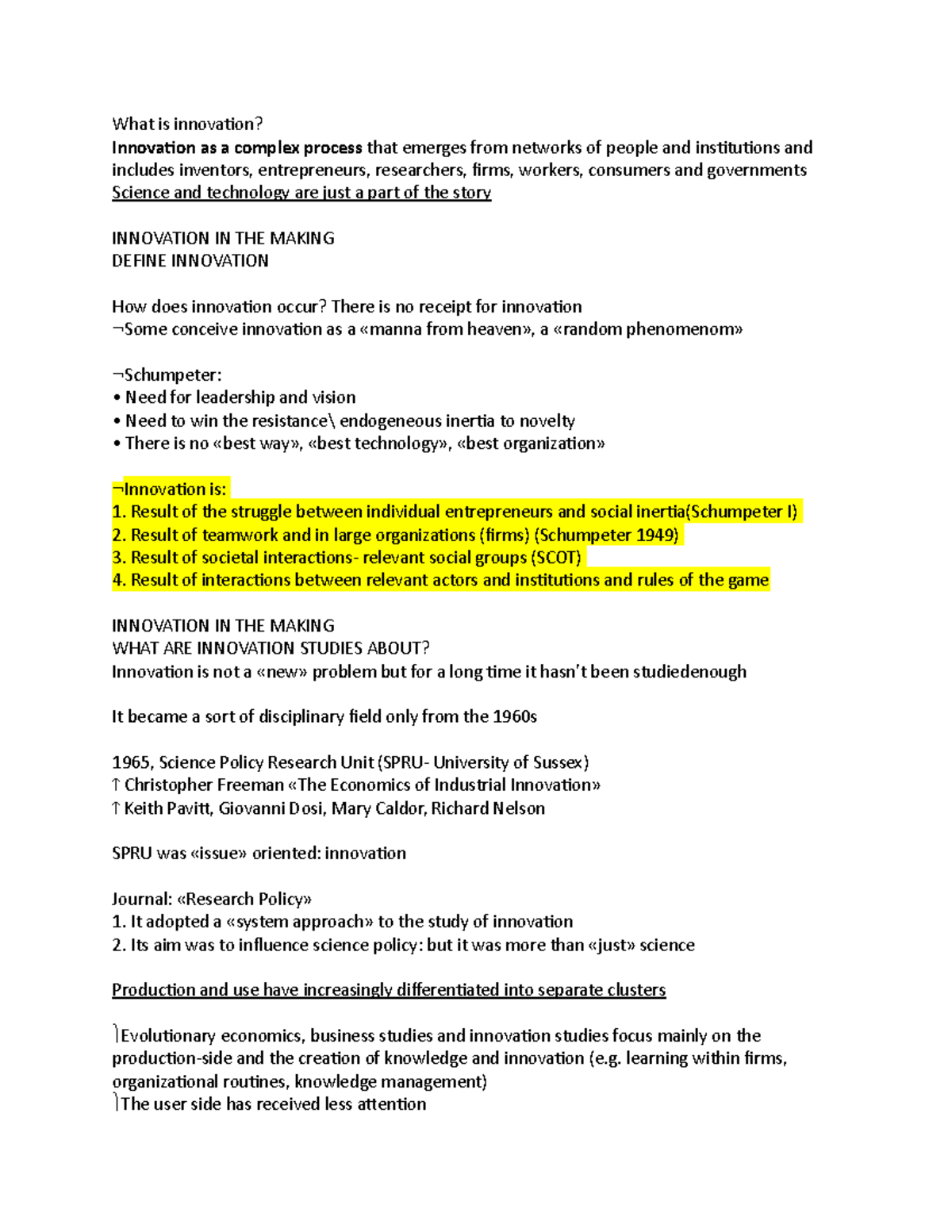 Copy paste slajdovi - Summary from the slides - What is innovation ...