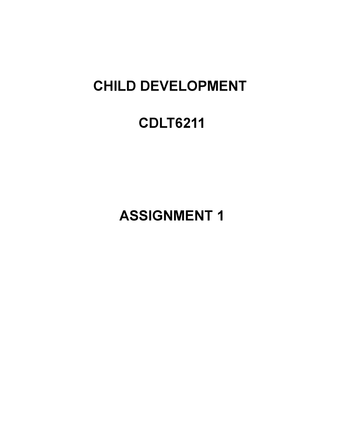 child development assignment