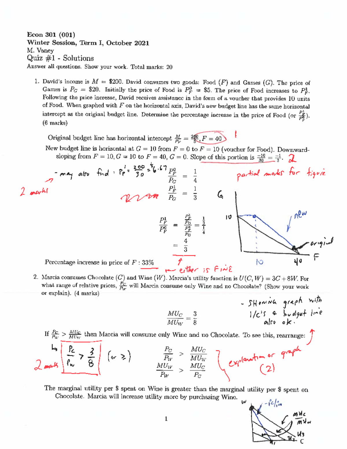 2021 - quiz 1 - solutions - Econ 301 (001) WinterSession. Term I ...