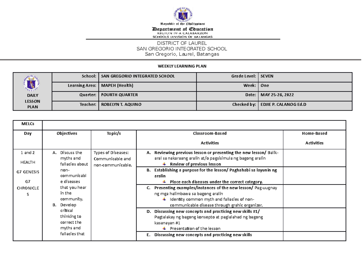 WLP-3,4 - Teacher Bi - DISTRICT OF LAUREL SAN GREGORIO INTEGRATED ...