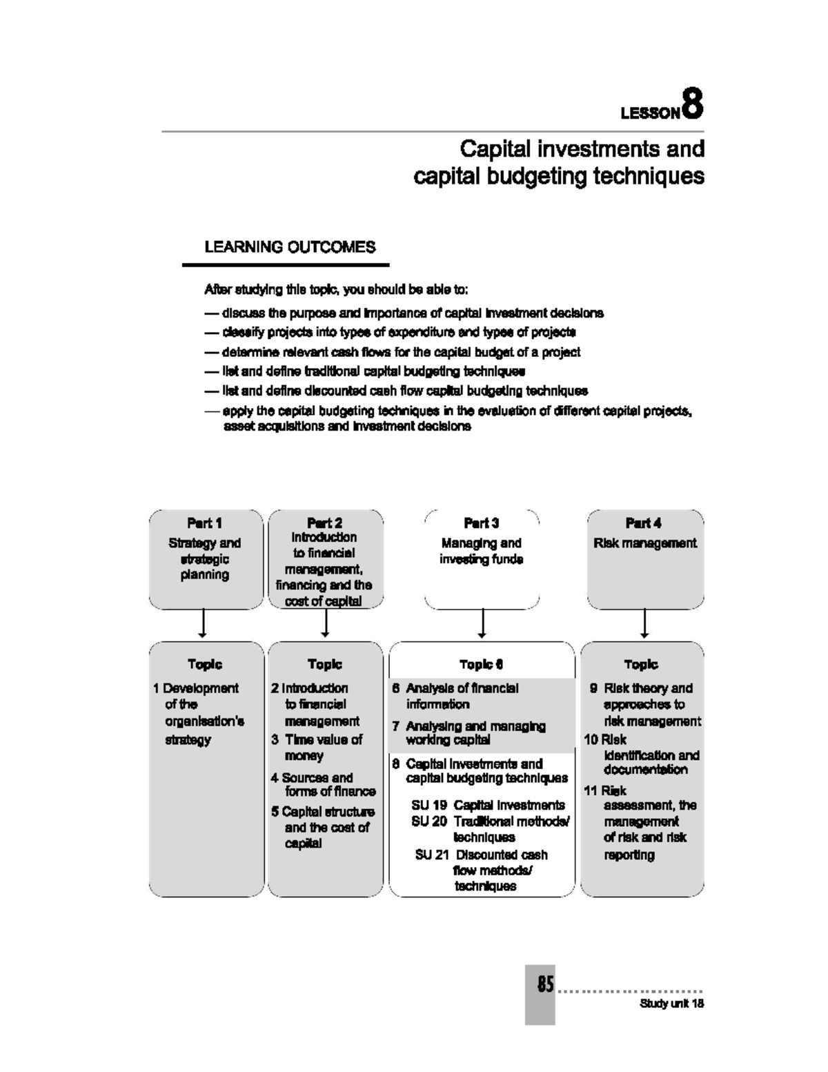 Lesson 8 - LESSON 8 Capital investments and capital budgeting ...
