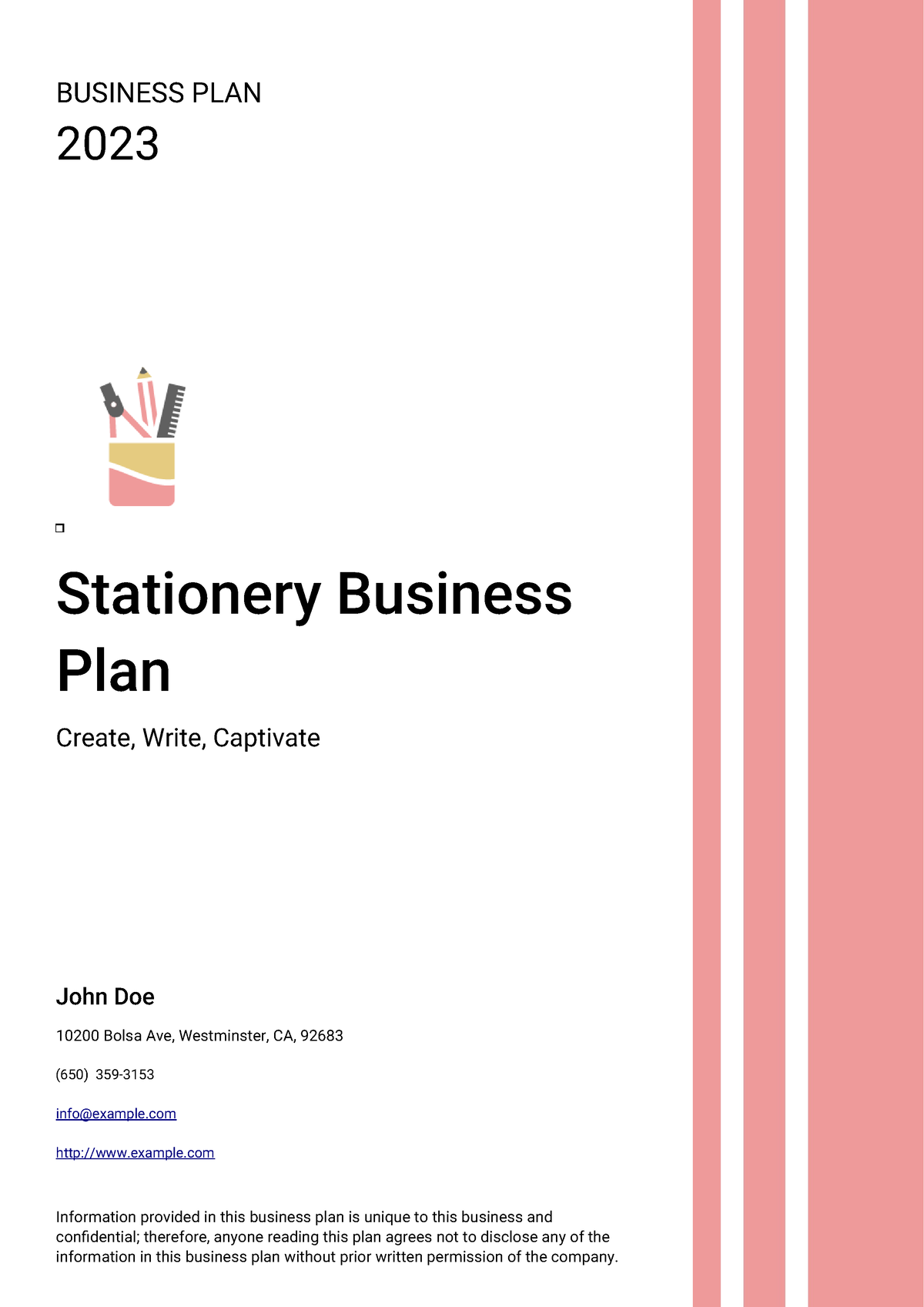 office stationery business plan