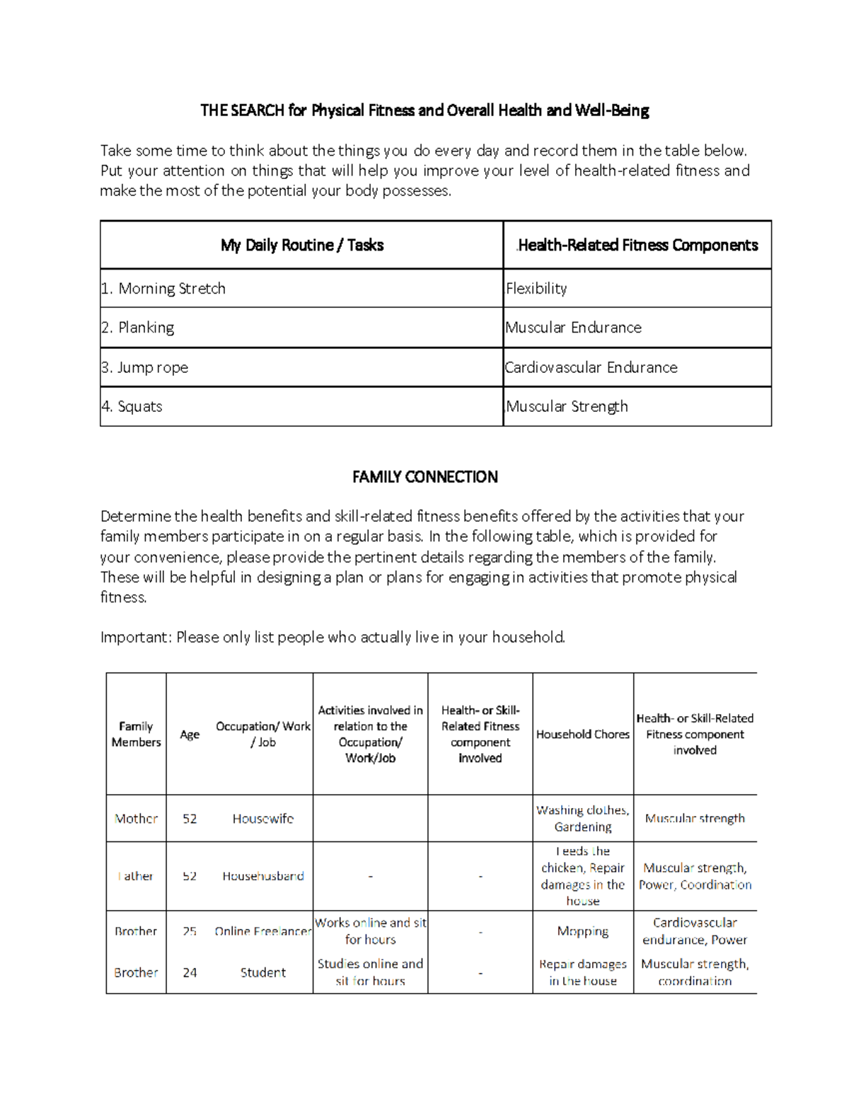 THE Search for Physical Fitness and Overall Health and Well-Being - THE ...