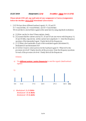 Homework 2 sol - ELEC1010 Homework 2 [20] Deadline: 10pm Oct 14 (Fri ...