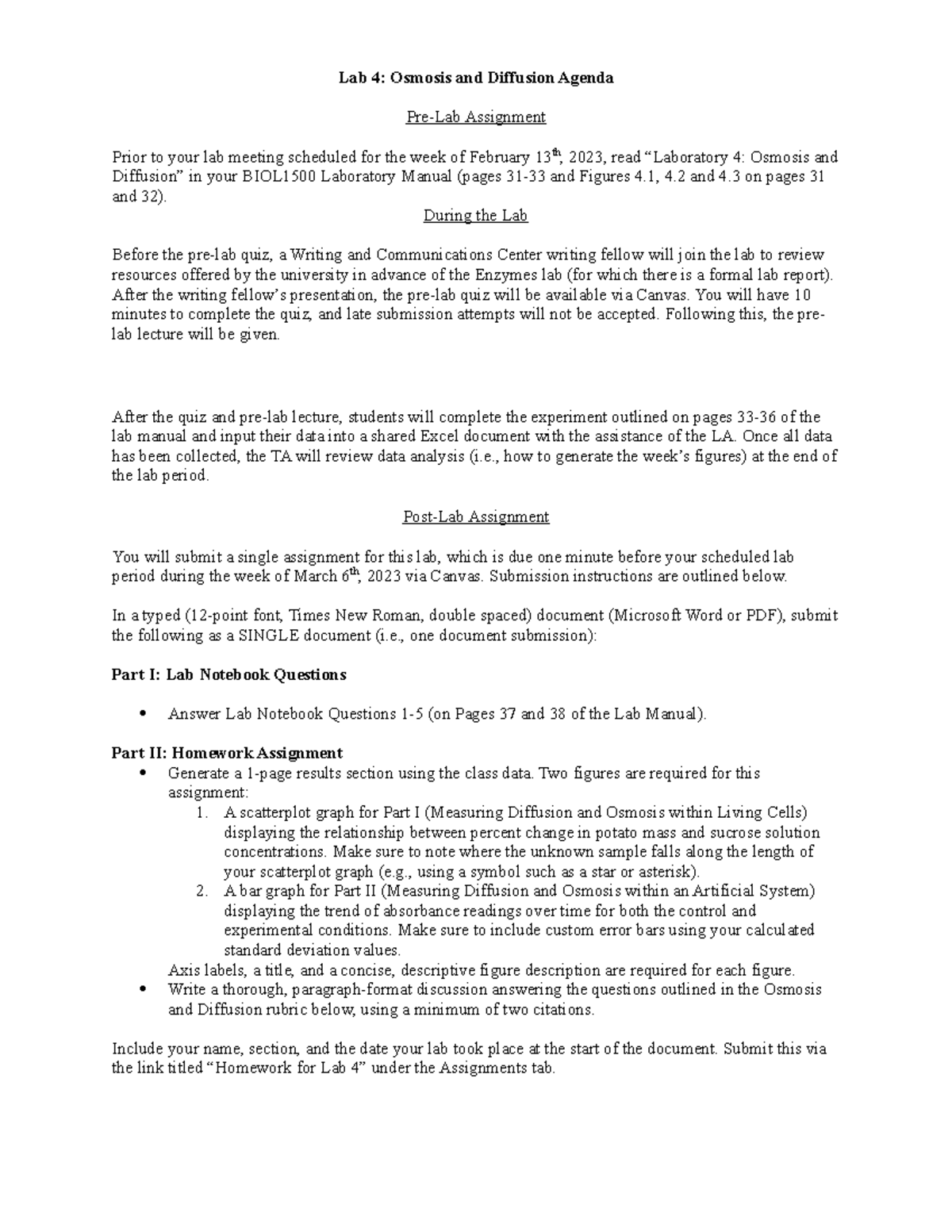 Lab 4 Osmosis and Diffusion Studocu