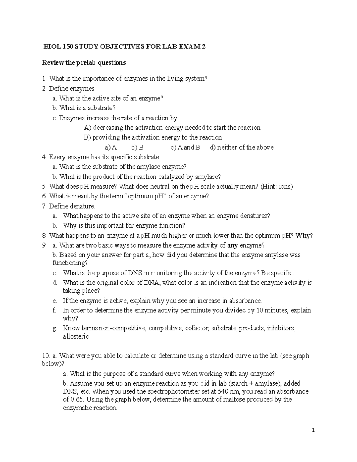 Lab Exam 2 Study Objectives-F22-rev 17 Nov - BIOL 150 STUDY OBJECTIVES ...