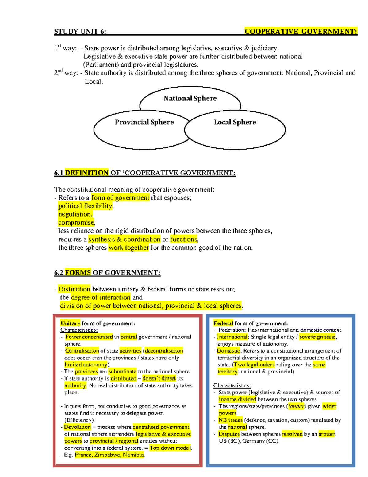 6-cooperative-government-study-unit-6-cooperative-government-1-st