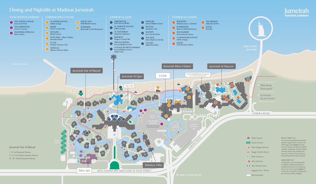 Madinat Jumeirah Resort Map - Madinat Theatre Burj Al Arab Jumeirah ...