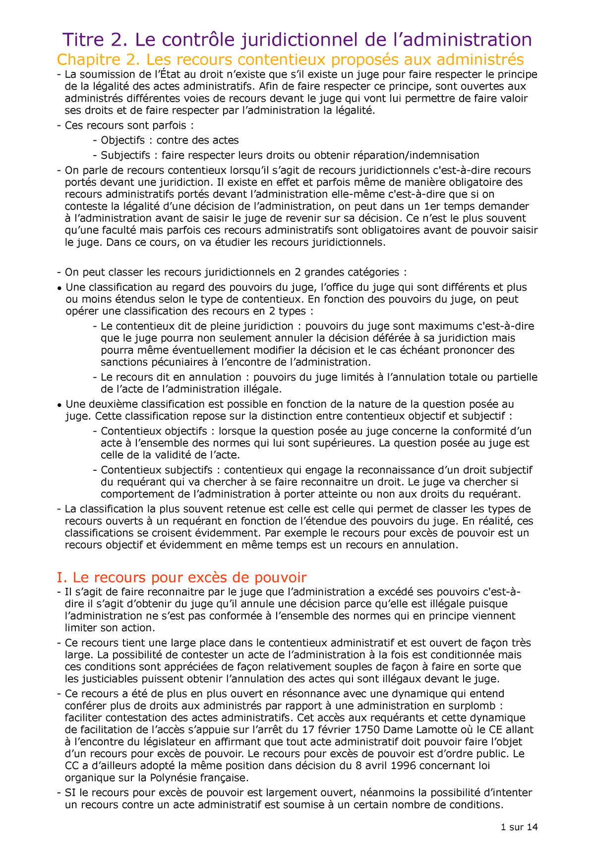 2.2. Les Recours Contentieux - Titre 2. Le Contrôle Juridictionnel De L ...