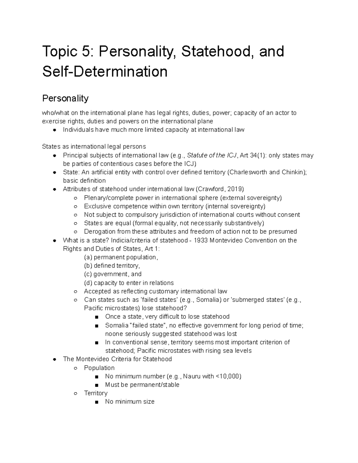 LAWS1023 Topic 5 Notes - LAWS1023 - USyd - Studocu