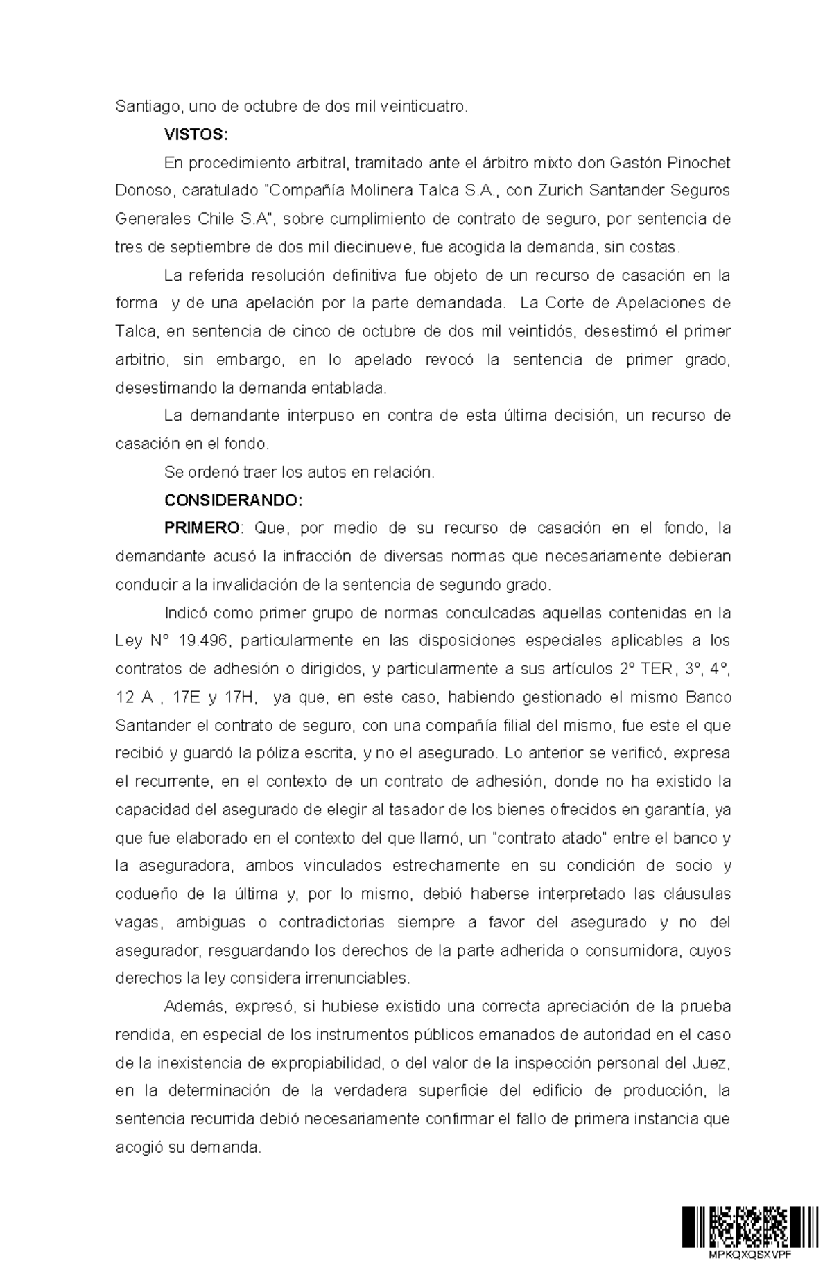 Molinera+ Talca+CON+ Zurich+ Suprema - Santiago, uno de octubre de dos ...