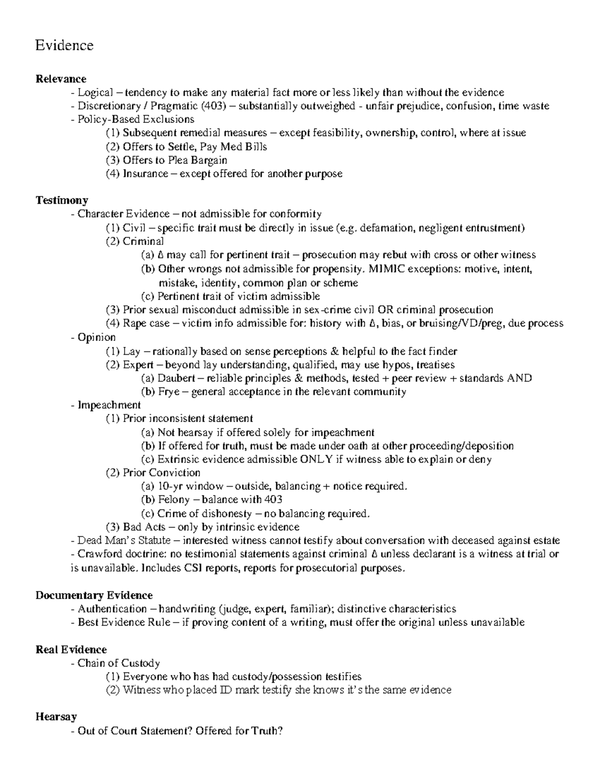 - Evidence Outline - Evidence Relevance - Logical – tendency to make ...