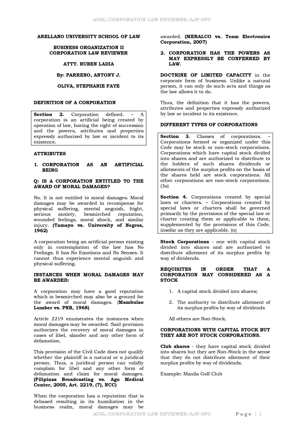 Midterm Examination Revised Corporation Code