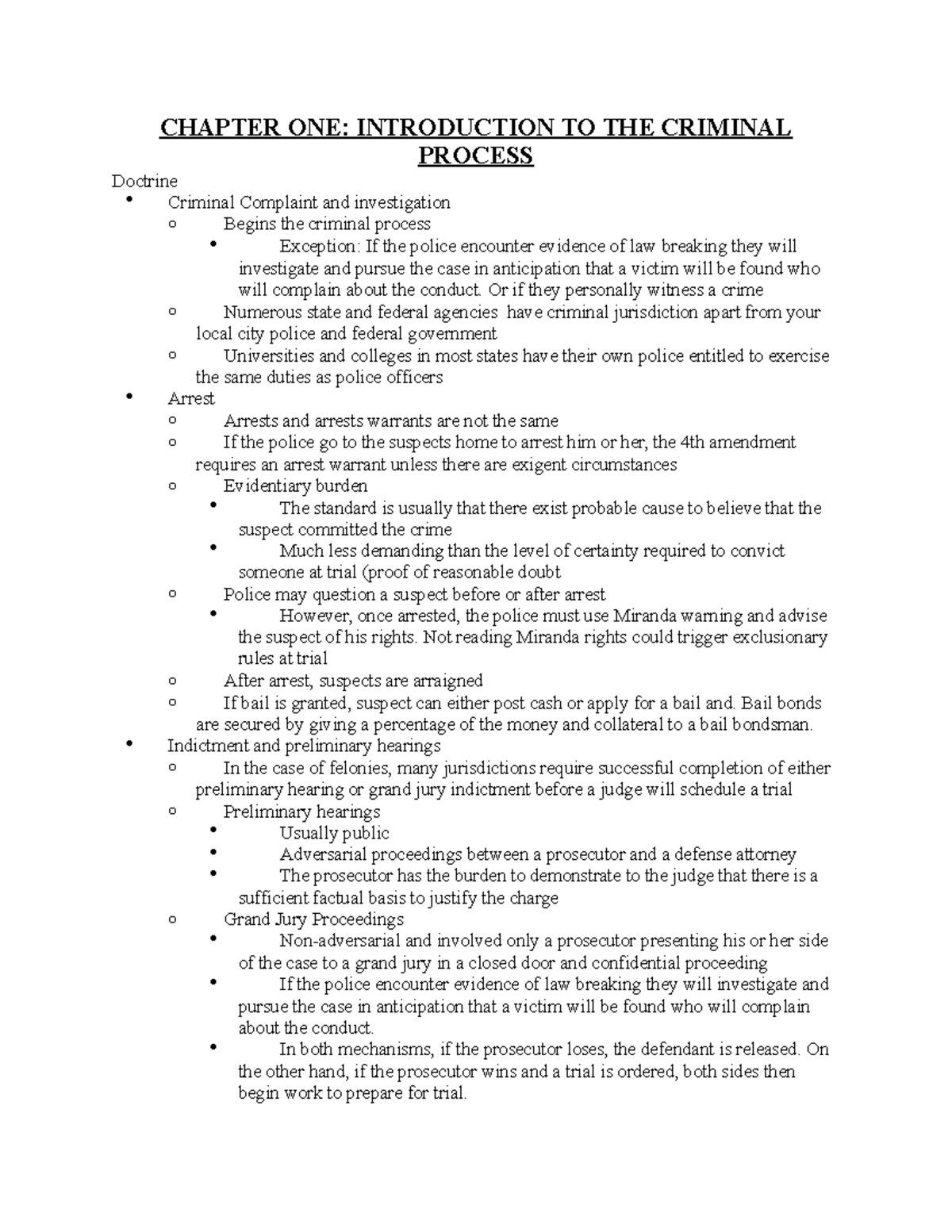 Criminal Law Book Outline - CHAPTER ONE: INTRODUCTION TO THE CRIMINAL ...
