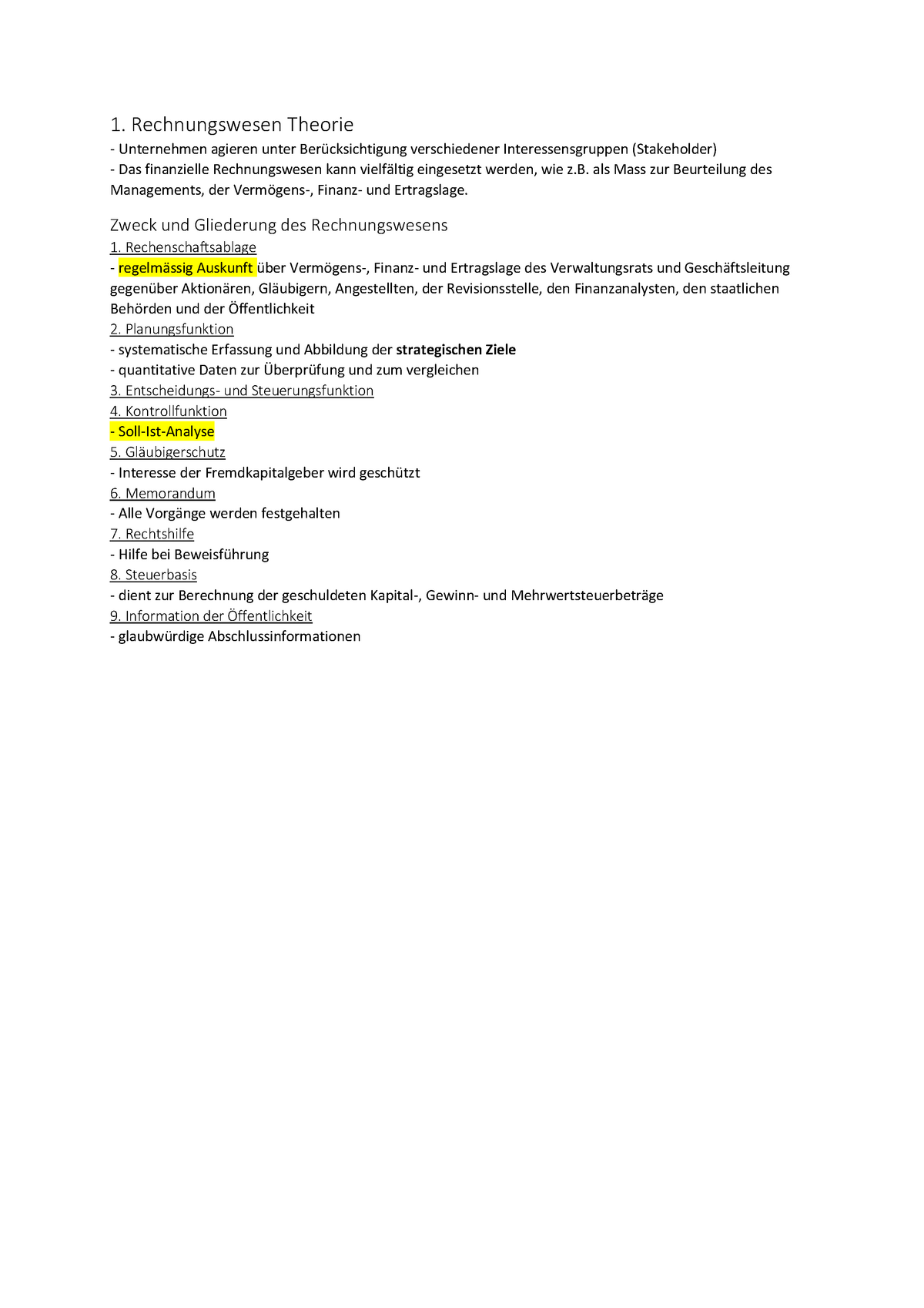 Financial And Management Accounting Zusammenfassung 1 Rechnungswesen Theorie Unternehmen 5013