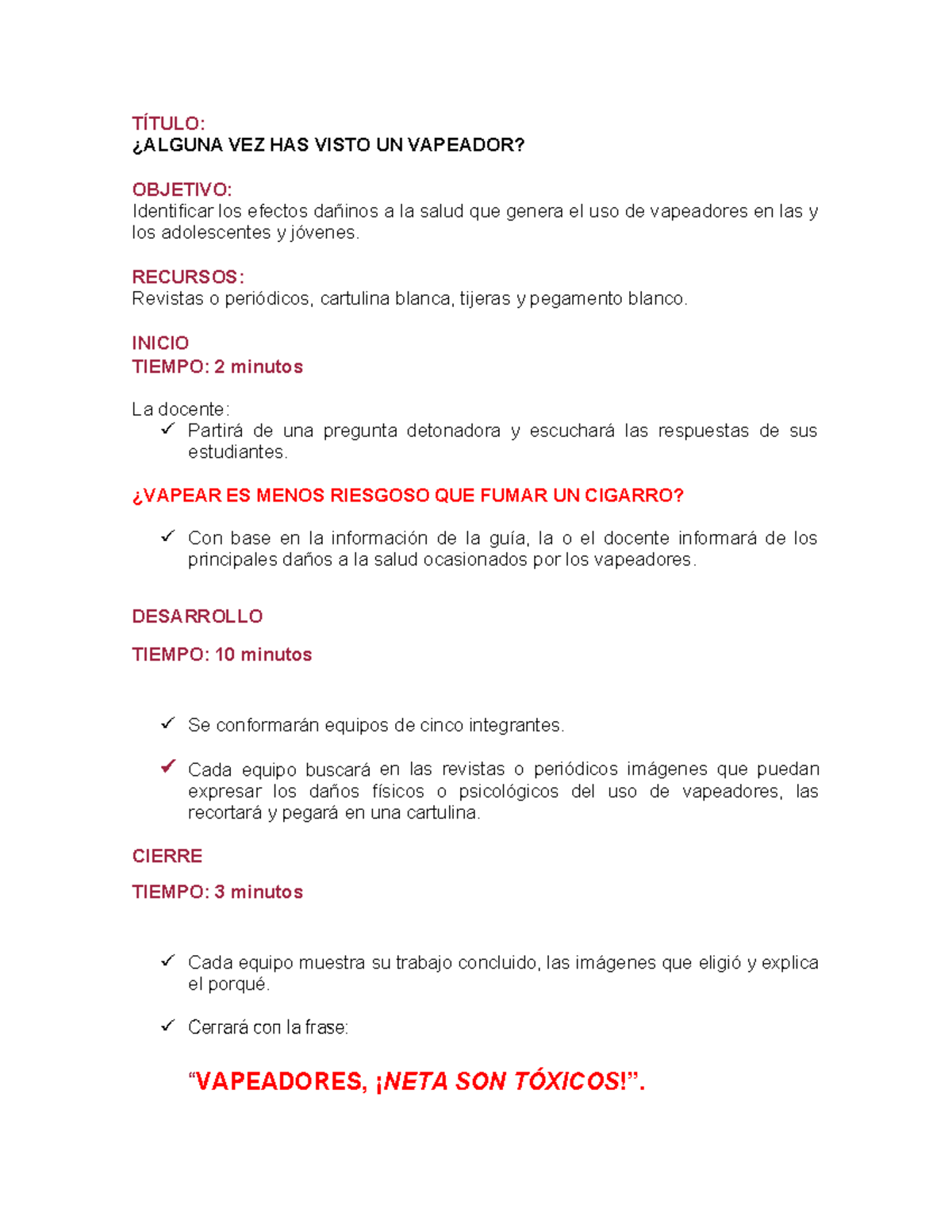 Estrategia Prevencion DE Adicciones - TÍTULO: ¿ALGUNA VEZ HAS VISTO UN ...
