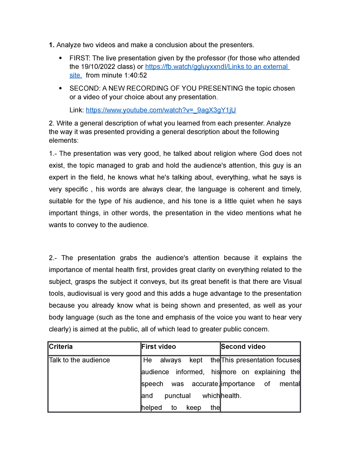 homework 11 effective presentations workshop