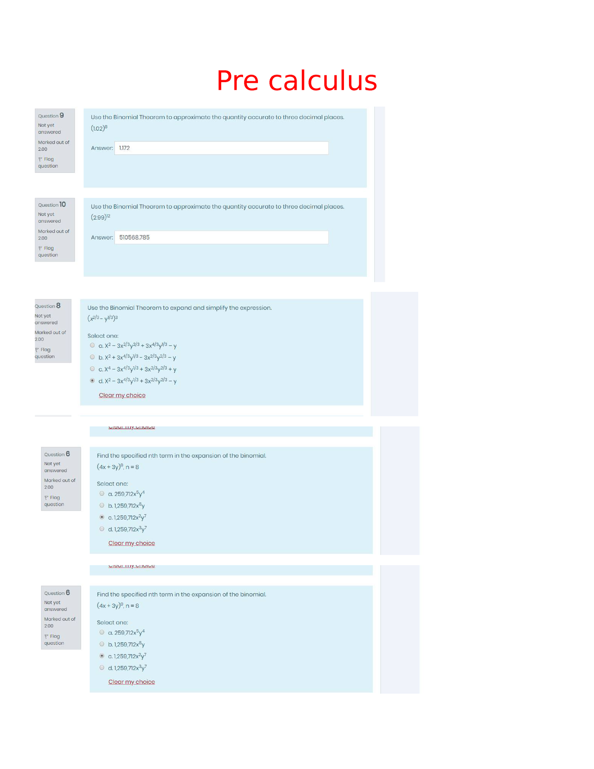 PRE Calculus - Calculus-Based Physics 1 - Pre Calculus - Studocu