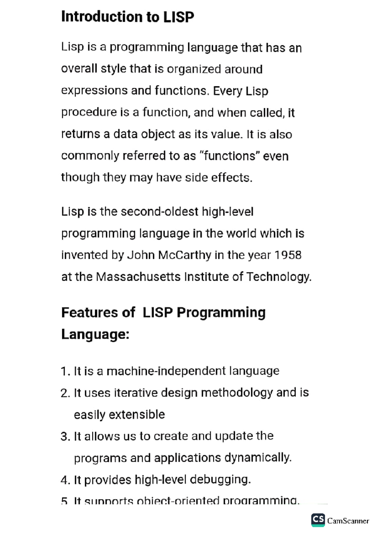 1-Intro To Common LISP - It is an introductory lecture on AI ...