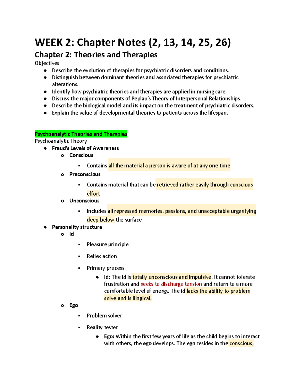 Week 2- Varcarolis CH Notes (2, 13, 14, 25, 26) - WEEK 2: Chapter Notes ...